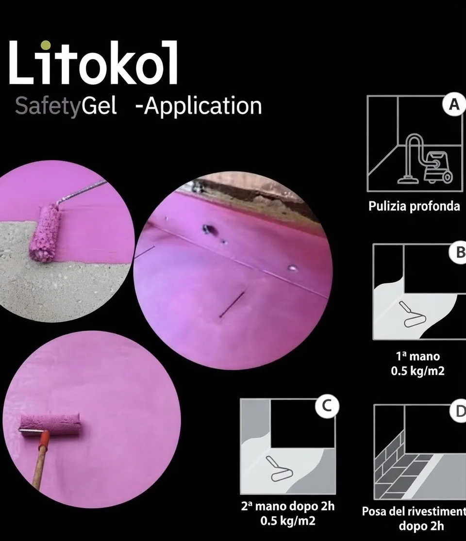 20kg Litokol SafetyGel - Membrana Elastica ad Alta Impermeabilizzazione